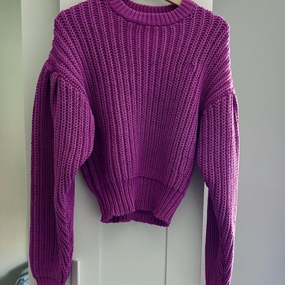 Chic Purple Knit Sweater - Picture 1 of 6